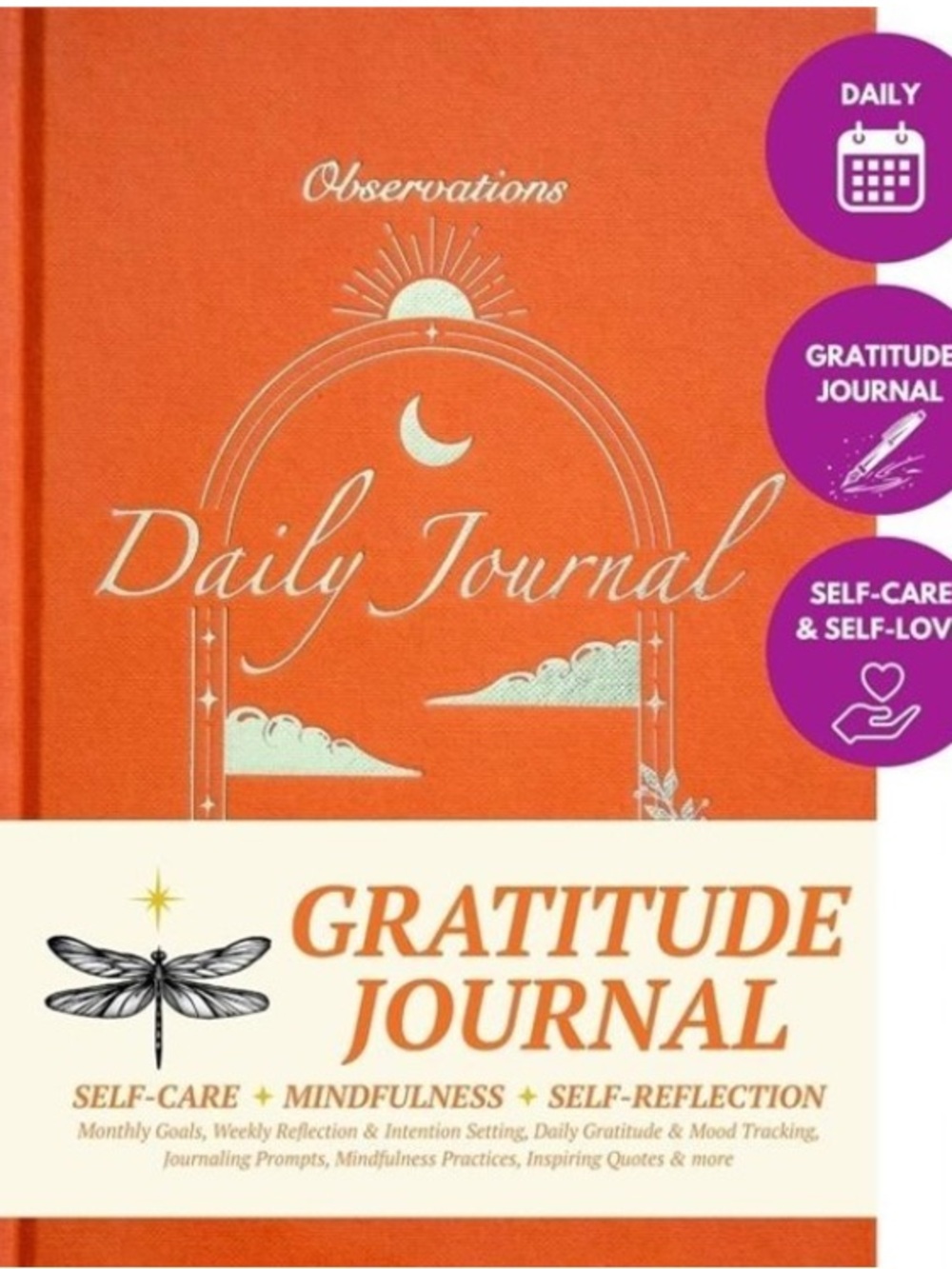 New Observations Daily Journal - Orange Gratitude Journal